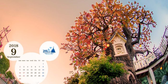 1366x768 Official]PC Calendar Wallpaper|Tokyo Disney Resort