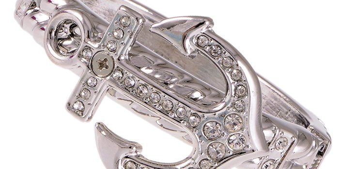 1400x1050 Amazon.com: Alilang At Sea Anchor Simple Clear Rhinestone Silvery