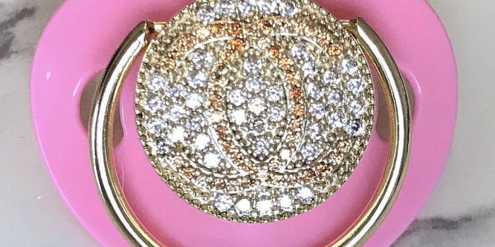 1024x866 Fashionista Baby Chanel Inspired Swarovski Crystal Bling Pacifier