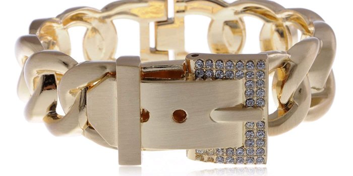 1400x1050 Amazon.com: Alilang Bling Belt Golden Tone Large Chain Link Clear