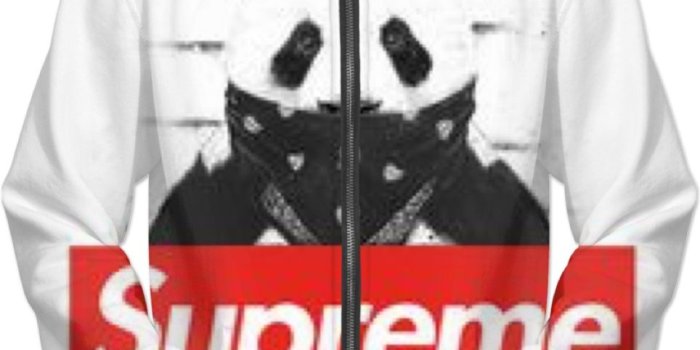 964x1200 White On Black Supreme Panda Hoodie