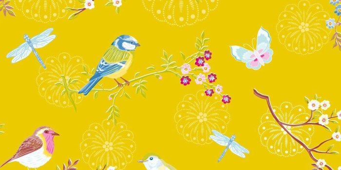 1118x1382 Early Bird Yellow Wallpaper by Pip Studio