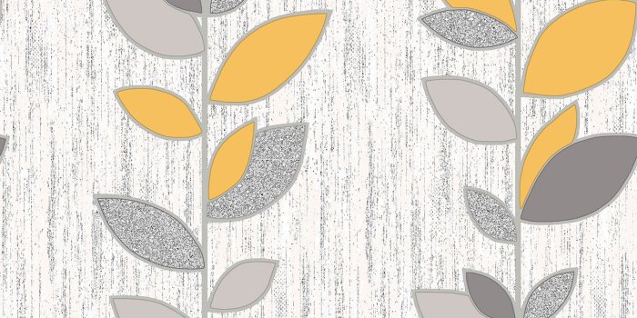 1500x1846 Crown Synergy Leaf Stem Vinyl Wallpaper - M1375 -Yellow