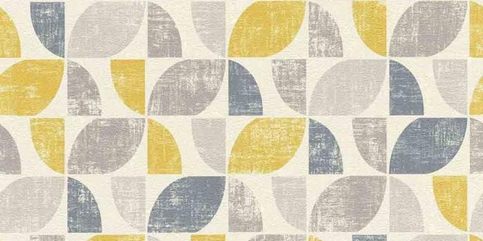 1000x1000 Details about Graphic Geometric Vintage White Yellow Blue Wallpaper Paste  Wall Textured Vinyl
