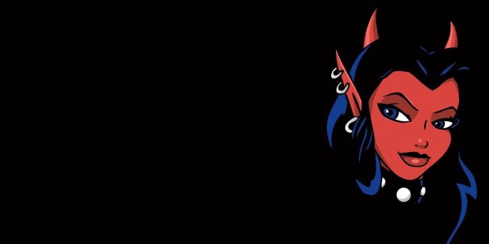 1332x850 Wallpaper girl, black, cartoon, devil girl images for desktop