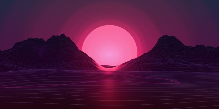 3840x2160 Wallpaper Sunset, Neon, Pink, 4K, Creative Graphics, #11597