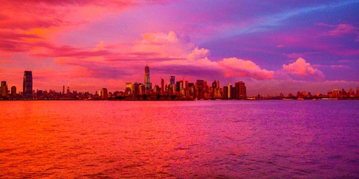 1256x698 New York Skyline Sunset Wallpaper | Mobile Wallpapers