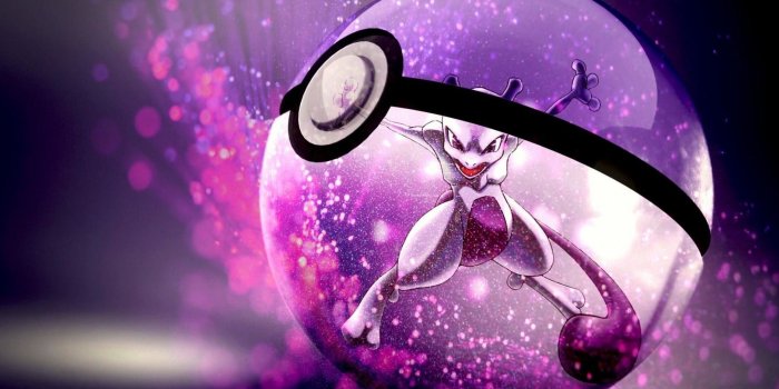 2436x1125 Free Download Mewtwo Pokeball Full Hd Wallpaper for Desktop and