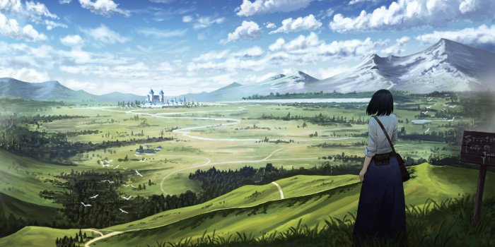 3840x2160 Wallpaper anime, girl, castle, 4K, Art Wallpaper Download - High