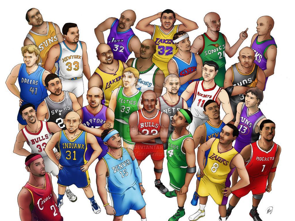1024x768 30+ NBA Cartoon Wallpapers - Download at WallpaperBro