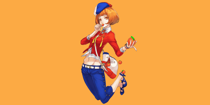 2300x1412 5076432 Anime, Girl, Short Hair, Orange Hair, Orange Eyes, Original