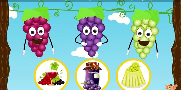 1920x1080 Grapes Fruit Rhyme for Children, Grapes Cartoon Fruits Song for Kids