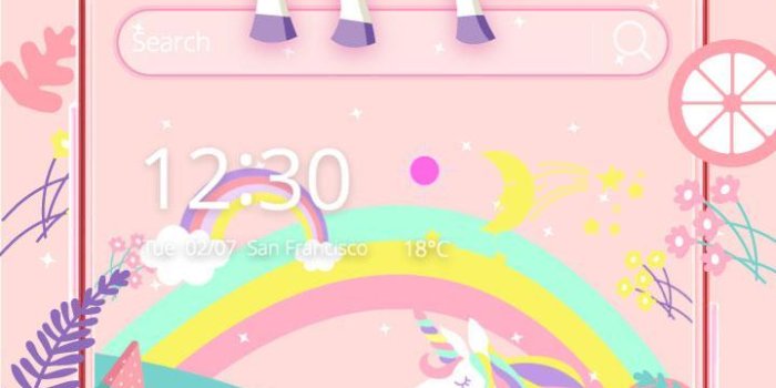 720x1280 Cute rainbow unicorn theme pink wallpaper icon for Android - APK