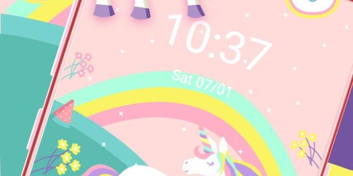 720x1280 Cute rainbow unicorn theme pink wallpaper icon for Android - APK