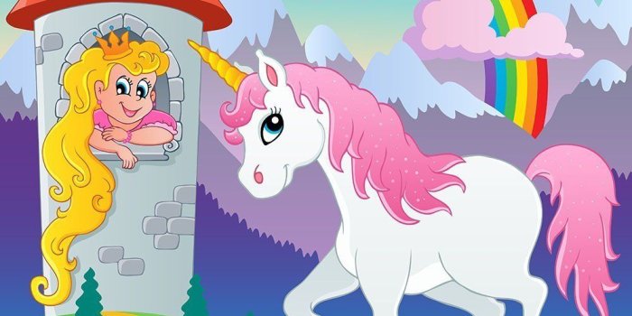 1000x1024 Fairy tale unicorn theme Wall Mural Wallpaper