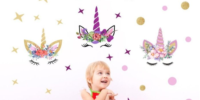 930x930 Hot Selling Unicorn Multi Star Dots Wall Stickers Kids Girls Bedroom TV  Background Amusement Pleasure Ground Wallpaper Wall Decor