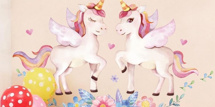 960x960 Cute Unicorn Flamingo Wall Stickers for Kids Rooms Girls Bedroom Decor DIY  Poster Cartoon Animal Wallpaper Stickers on the Wall