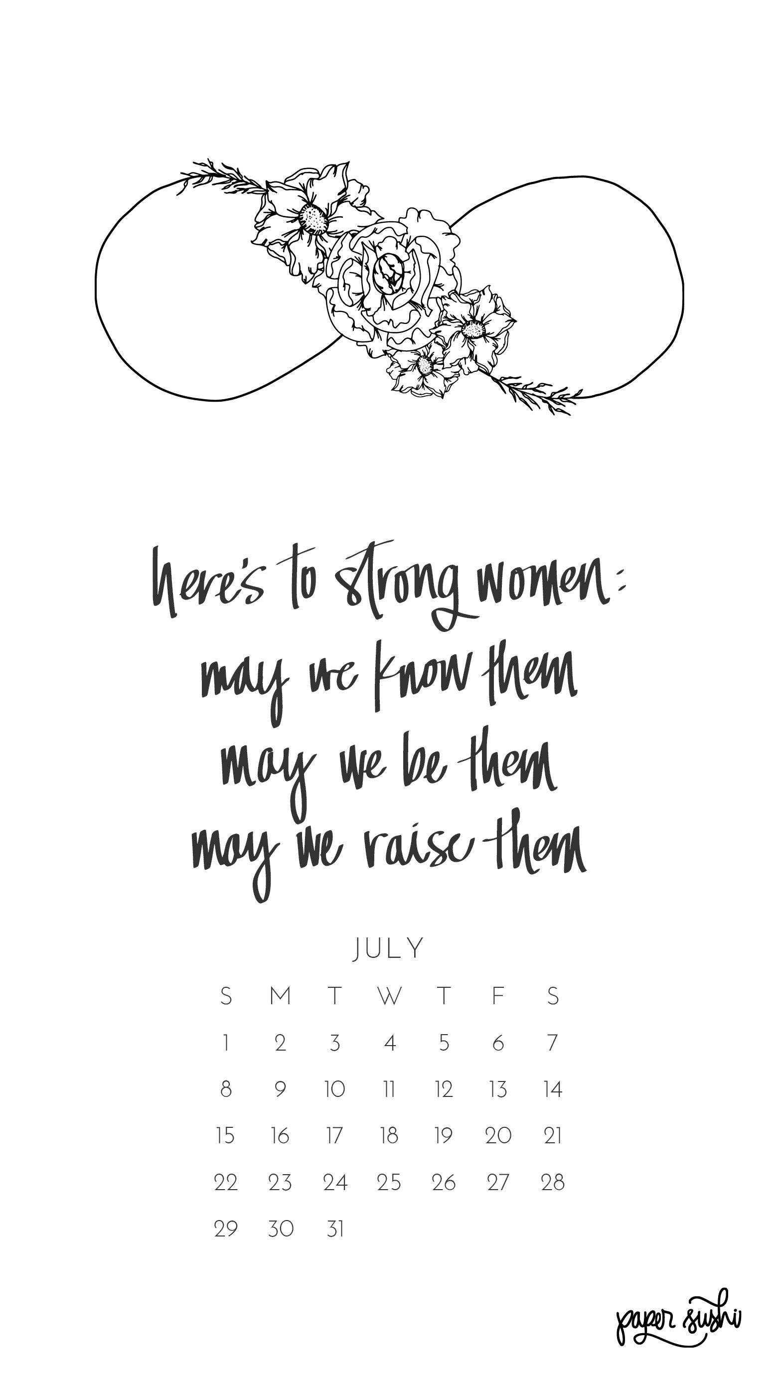 1563x2779 July 2018 iPhone Wallpaper - PaperSushi