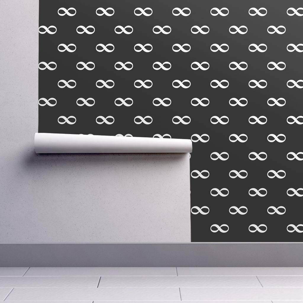 1024x1024 infinity as bowtie on black wallpaper - weavingmajor - Spoonflower