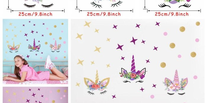 1000x1000 3styles DIY Unicorn Cartoon star Wall Sticker Stars flower Kids Bedroom  Decal Poster Wallpaper Art Stickers Living Room decor FFA1000 300pcs