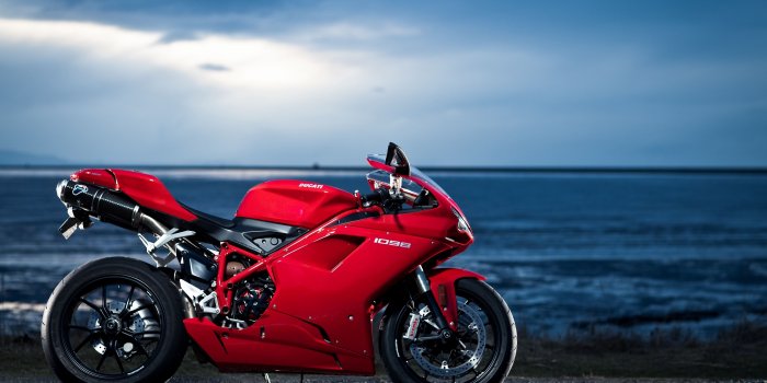 3840x2160 Download wallpaper 3840x2160 ducati, 1098, motorcycle, sea, red 4k