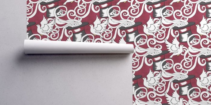 1024x1024 White Doves in the Magic Show wallpaper - pond_ripple - Spoonflower