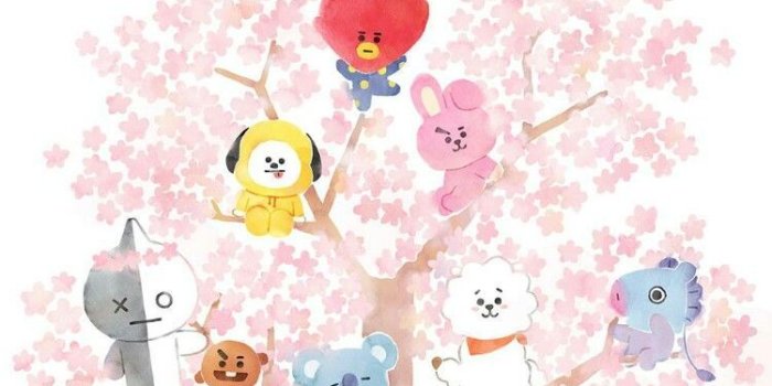 750x1334 bt21 wallpaper bts spring blossoms koya rj shooky mang...
