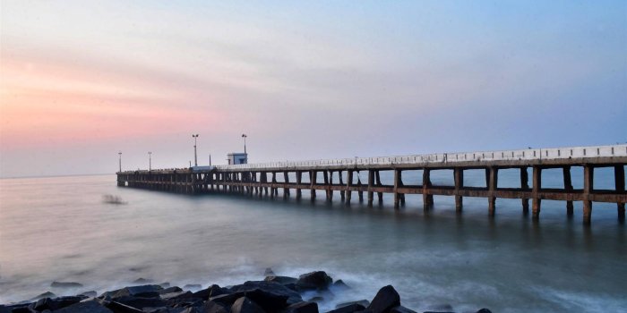 2048x1355 sea, morning, beach, Pondicherry, India, photography, Harbor, waves