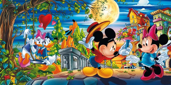 1920x1080 Valentine Day Cartoons Mickey With Minnie Mouse And Donald With