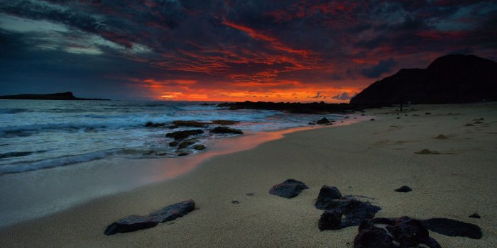 1920x1080 Download wallpaper 1920x1080 beach, night, sea, sky full hd, hdtv