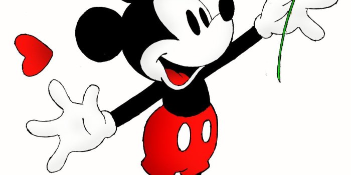 1376x1664 Disney Mickey Mouse Wallpaper - Mickey Mouse With Rose, Hd