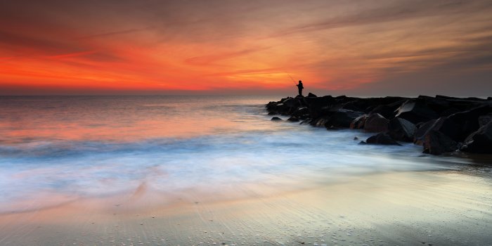 3840x2400 Early Morning Fishing, Monmouth Beach, New Jersey widescreen