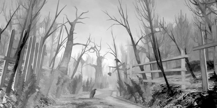 2560x1440 Creepy Forest Wallpaper Hd Pics Full Dark For Desktop - Drawing Of A