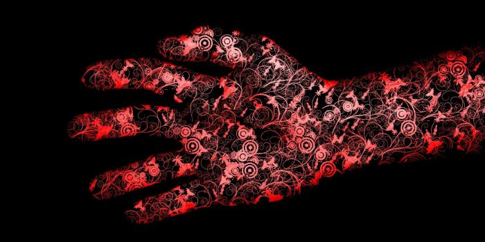 1920x1080 Download Wallpaper 1920x1080 red, black, hand, flowers Full HD 1080p