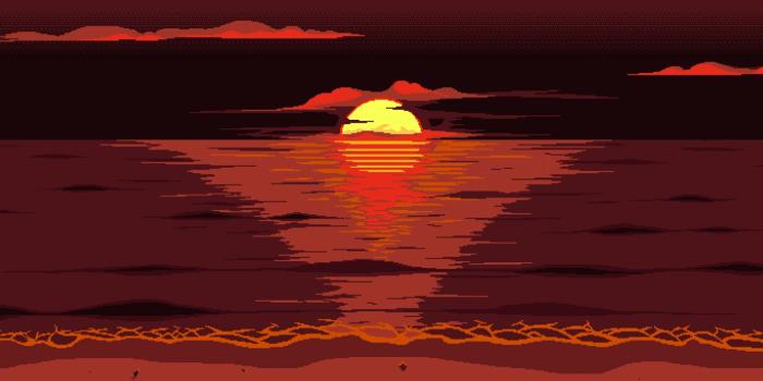 1920x1080 Download Red Dark Pixel Art Sunset 8k #13584 HD 1080p wallpaper