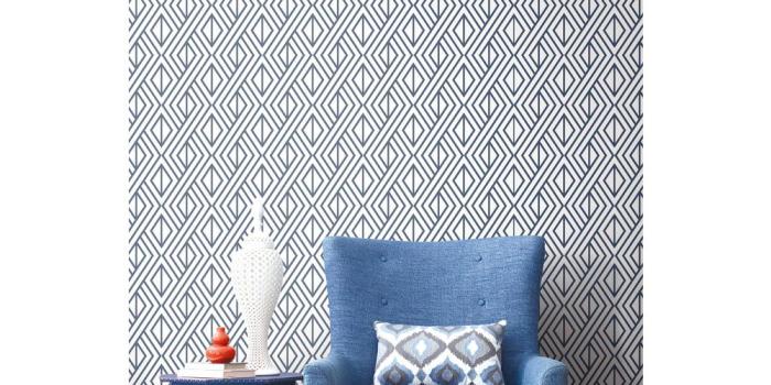 1000x1000 NextWall Navy Diamond Geometric Peel and Stick Wallpaper NW30106