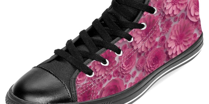 1200x1200 Amazon.com: Pink 3d Wall Wallpaper Flowers Unisex Lace Up High Top