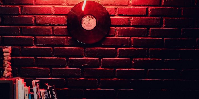 1536x2048 Download 1536x2048 Vinyl Record, Neon Light, Wall, Books Wallpapers