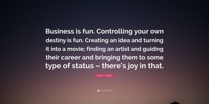 3840x2160 Queen Latifah Quote: “Business is fun. Controlling your own destiny