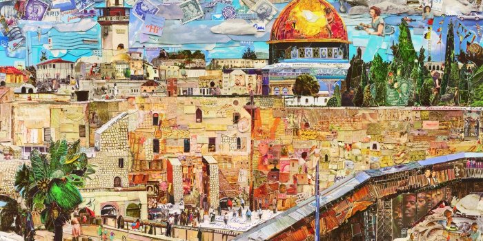 1332x850 Wallpaper Jerusalem, Vik Muniz, Postcards from Nowhere, contemporary