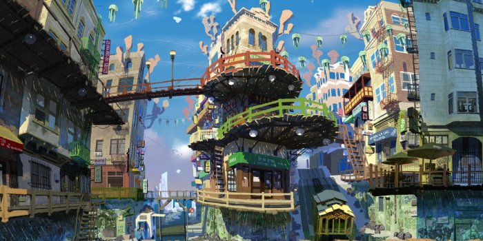 1920x1080 Anime City HD Wallpaper | 1920x1080 | ID:22284