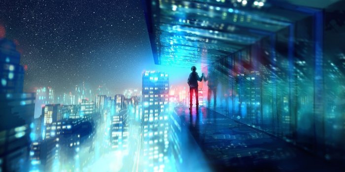 1920x1080 Download 1920x1080 Anime City, Night, Buildings, Cityscape, Boy