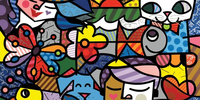 1600x1200 Modern Art Print Poster Romero Britto Wall Wallpaper | Wallpaper