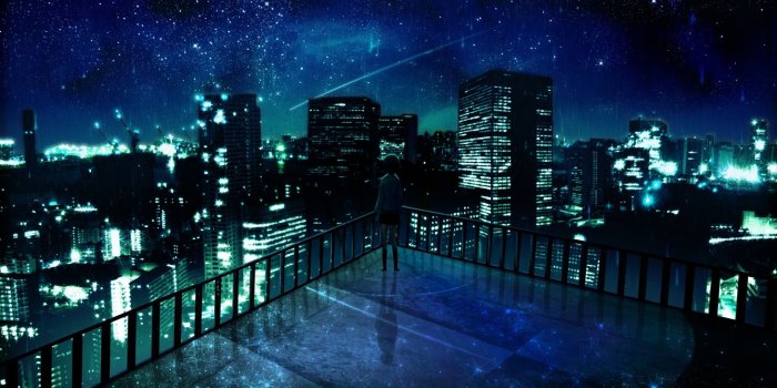 2560x1600 Anime city street background night Gallery