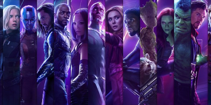 3840x1080 Made a dual screen wallpaper from the character posters : marvelstudios