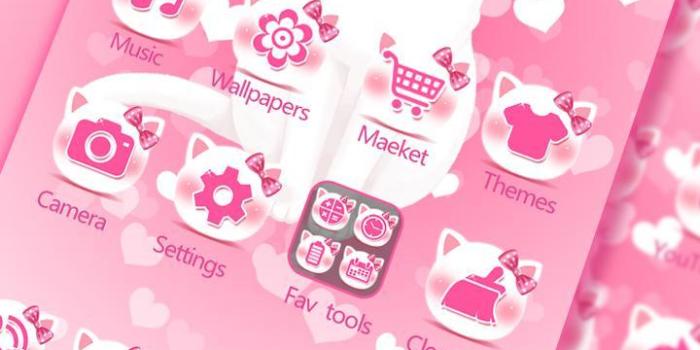 720x1280 Pink kitty 3d live wallpaper theme for Android - APK Download