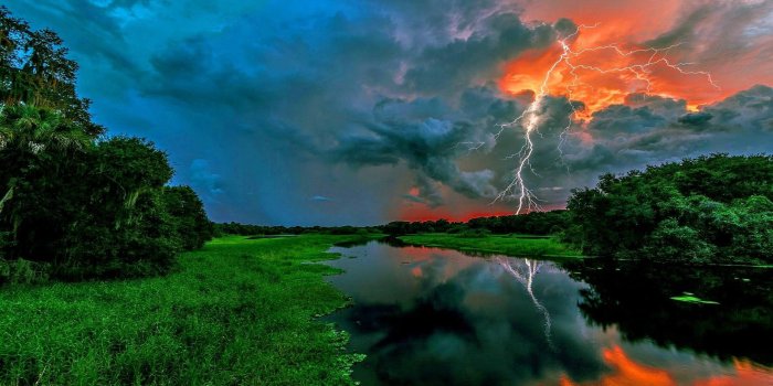 1920x1080 HD wallpaper: lightning, campaign, river, storm, nature | Wallpaper