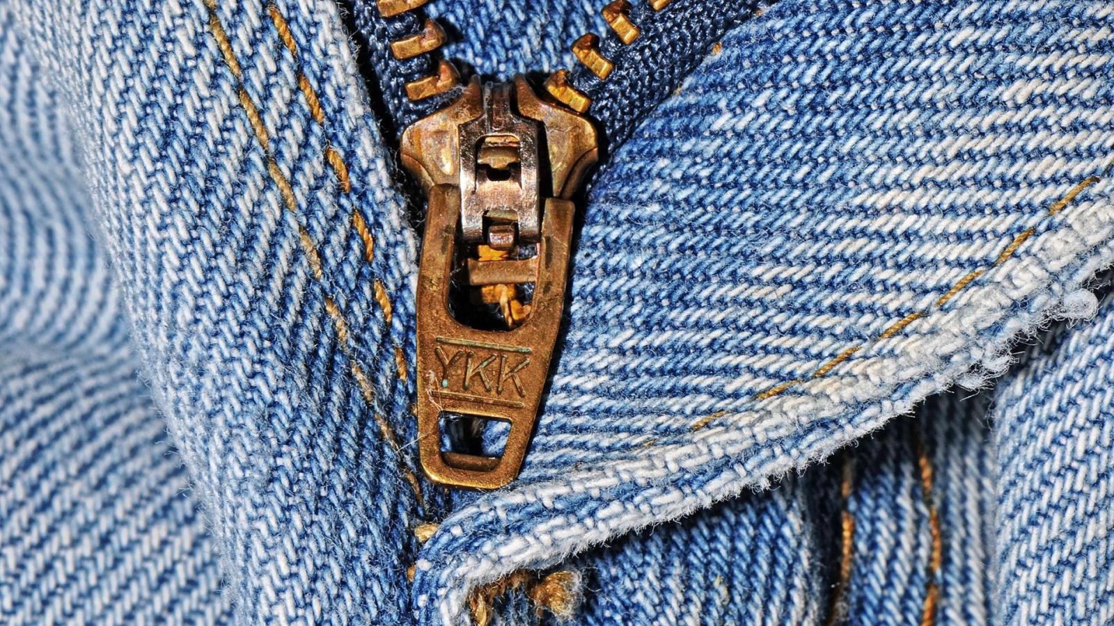 1920x1080 Brown Ykk Zipper and Blue Denim · Free Stock Photo