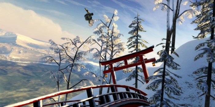 1366x768 Winter: Winter Japan Bridge Desktop Backgrounds Scenes Free for HD