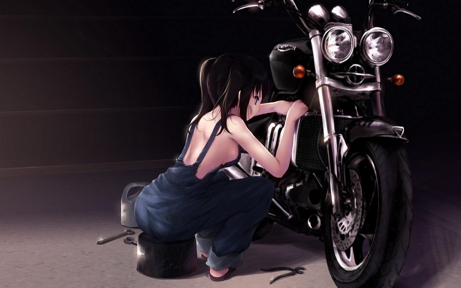 1920x1200 Anime girl with motorcycle | Cars & Motorcycles in 2019 | Anime